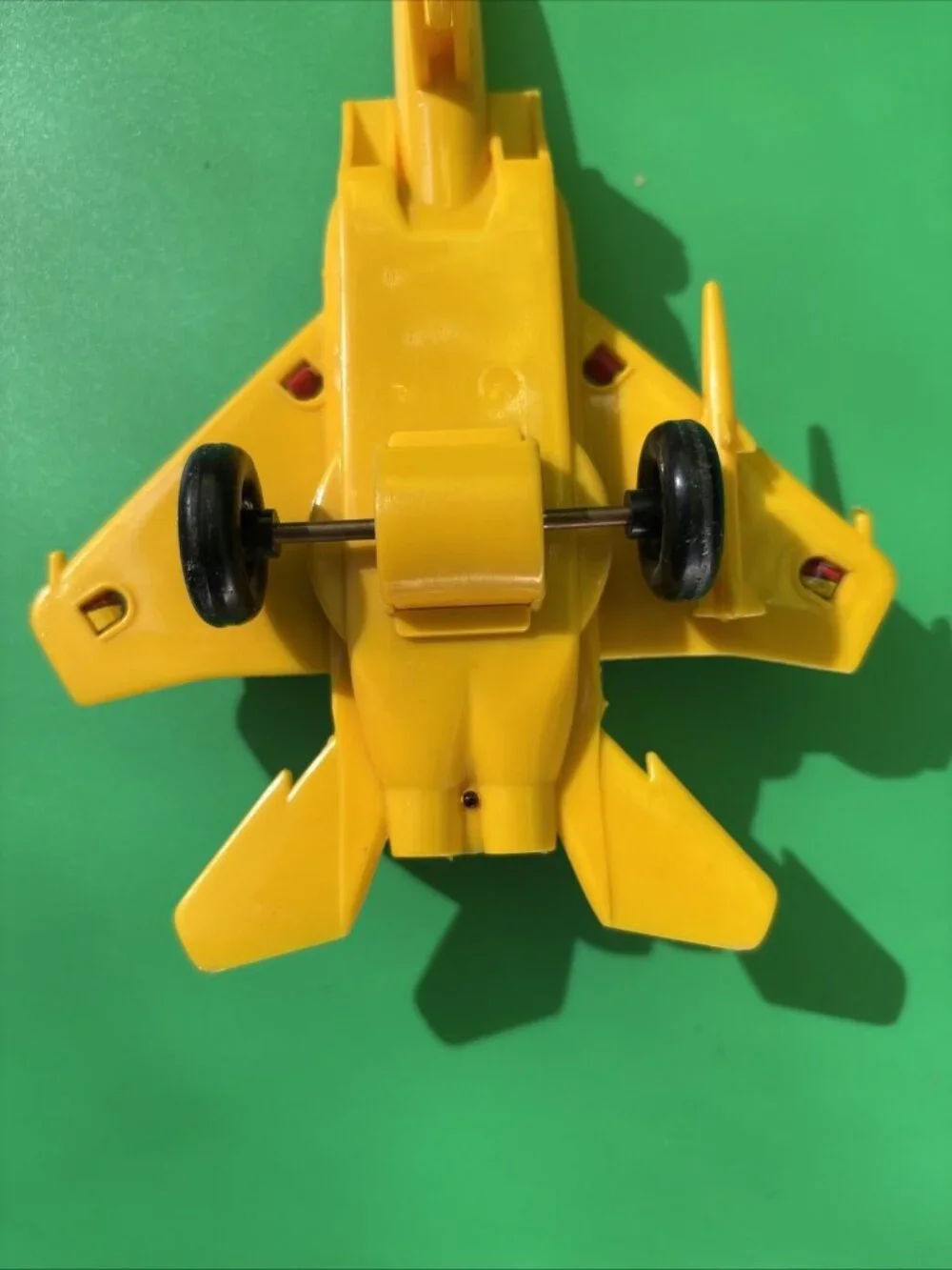 Jimmy Toys 6.8” Super Fighter F-15 Jet Plane Vintage Plastic Tin Toy Yellow